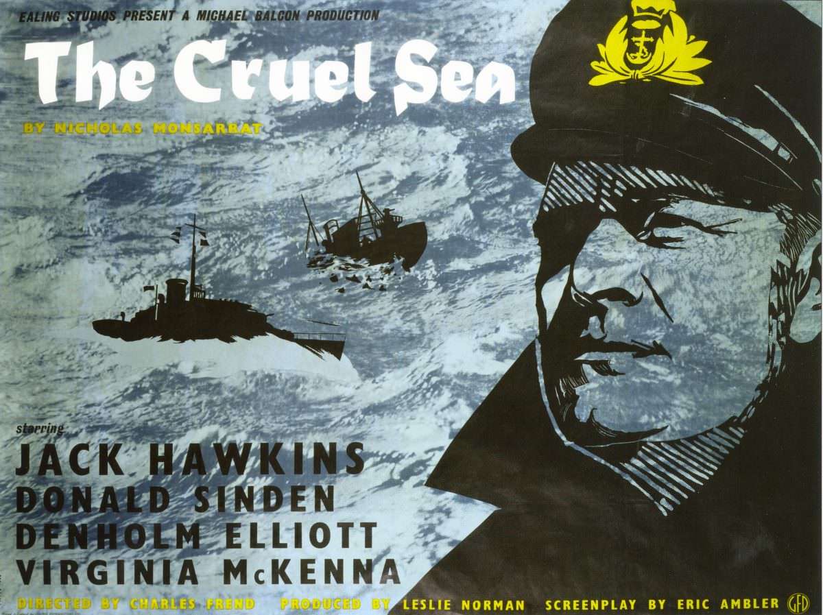 #8 THE CRUEL SEA Poster for 1953 Ealing Studios film with Jack Hawkins