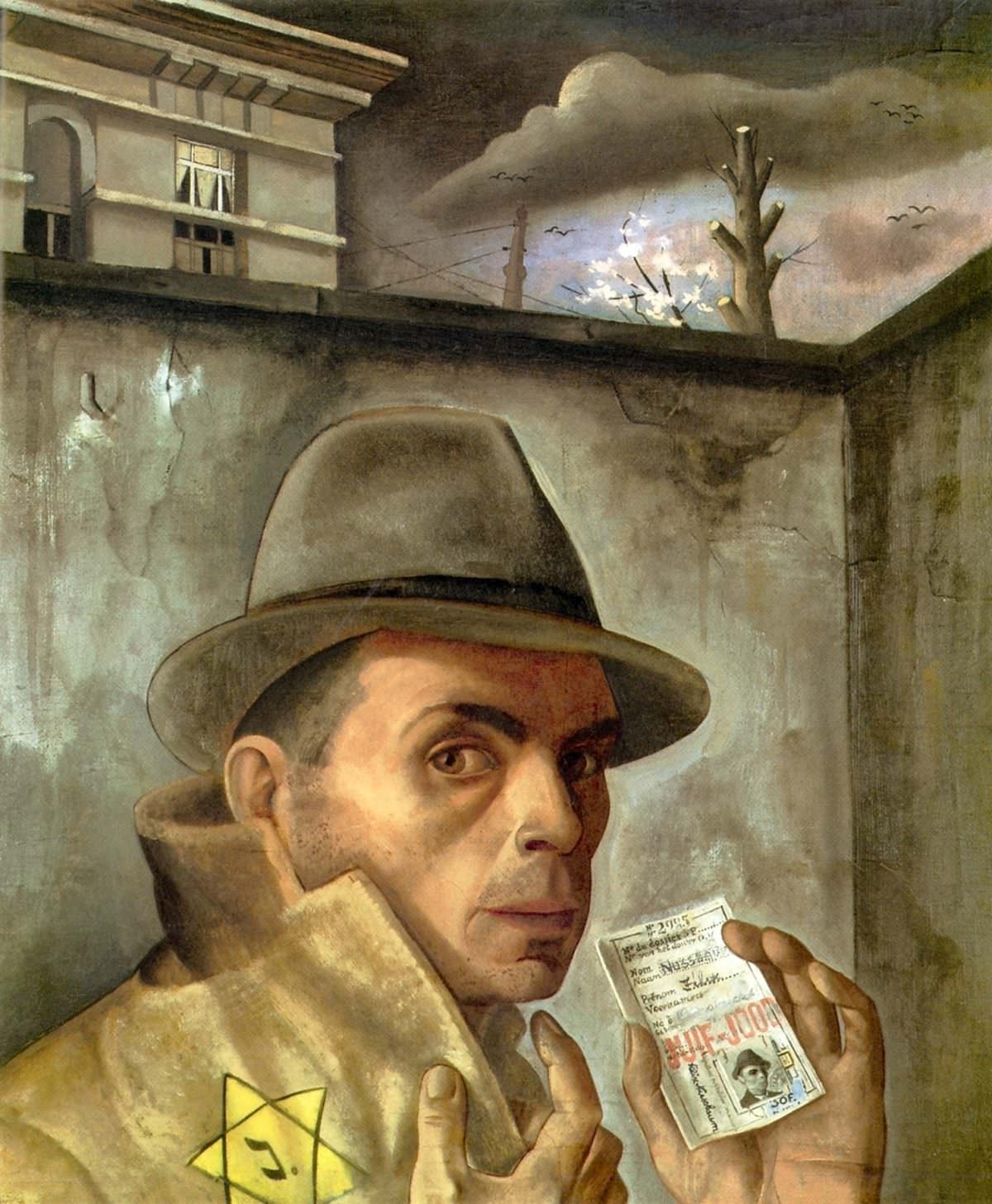 #1 Self-Portrait with Jewish Identity Card, 1943.
