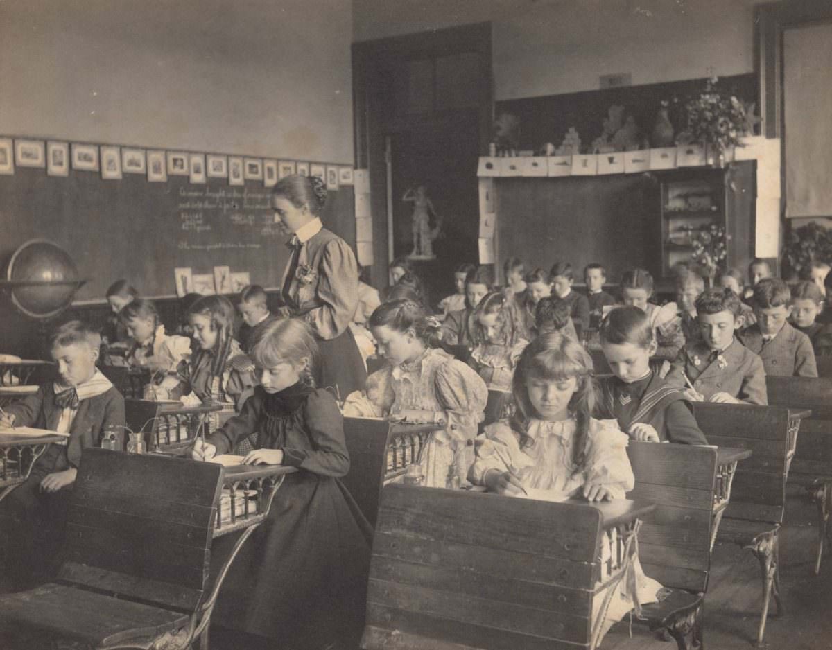 #7 Frances Benjamin Johnston, Penmanship Class, 1899.