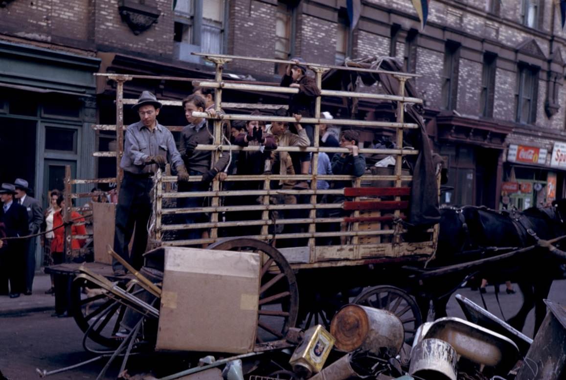 #11 Collecting the salvage on lower East Side. 1942