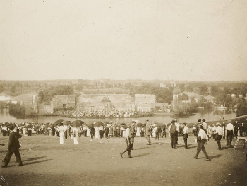 #115 The audience’s view of the stage set for the Pageant, Pageant and Masque of St. Louis, 1914