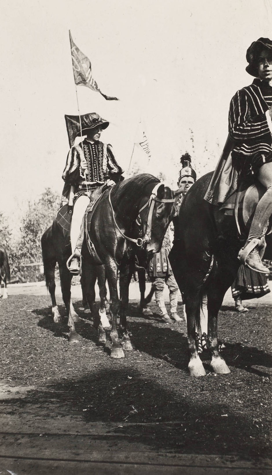 #14 A volunteer actor rides to the stage for performance in the medieval scene in the Masque, Pageant and Masque of St. Louis, 1914