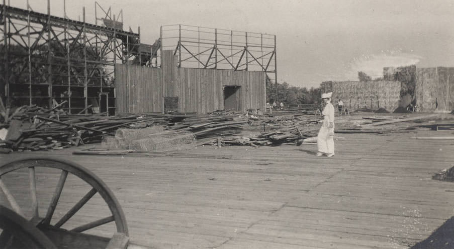 #58 Dismantling the stage after production of the Pageant and Masque of St. Louis, 1914