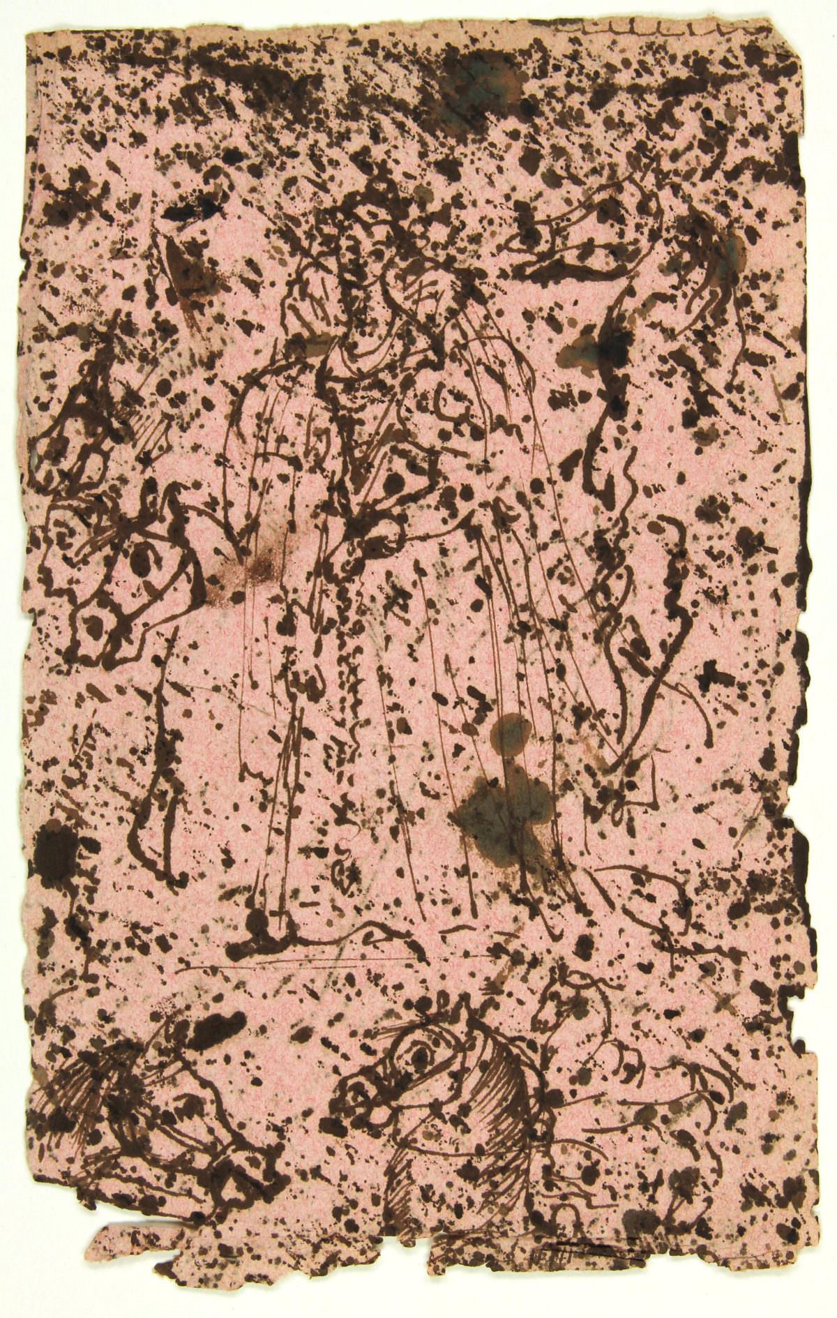 #1 Wednesday 1st August 1832 Elizabethan lady and horse- pen and ink sketches on blotting paper