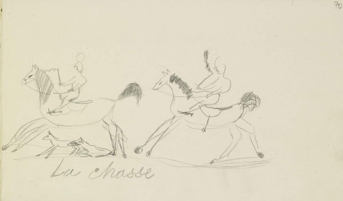 #17 “La chasse”. Pencil drawing, by Princess Victoria.