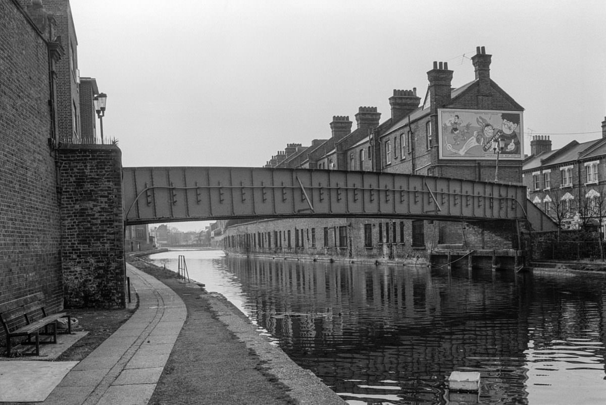 #2 Footbridge, Grand Union Canal and Houses, Queens Park, Westminster, 1984