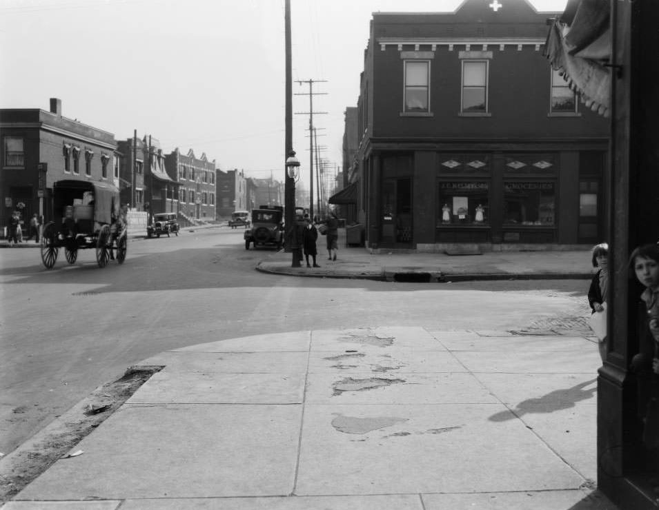 #53 Looking south on Goodfellow Blvd. at the intersection with Cote Brilliante Ave. in the Wells-Goodfellow neighborhood, 1925