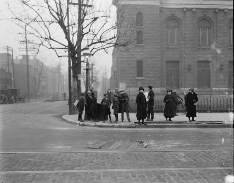 #99 View looking west on North Market Street at the northwest corner with Grand Blvd, 1925