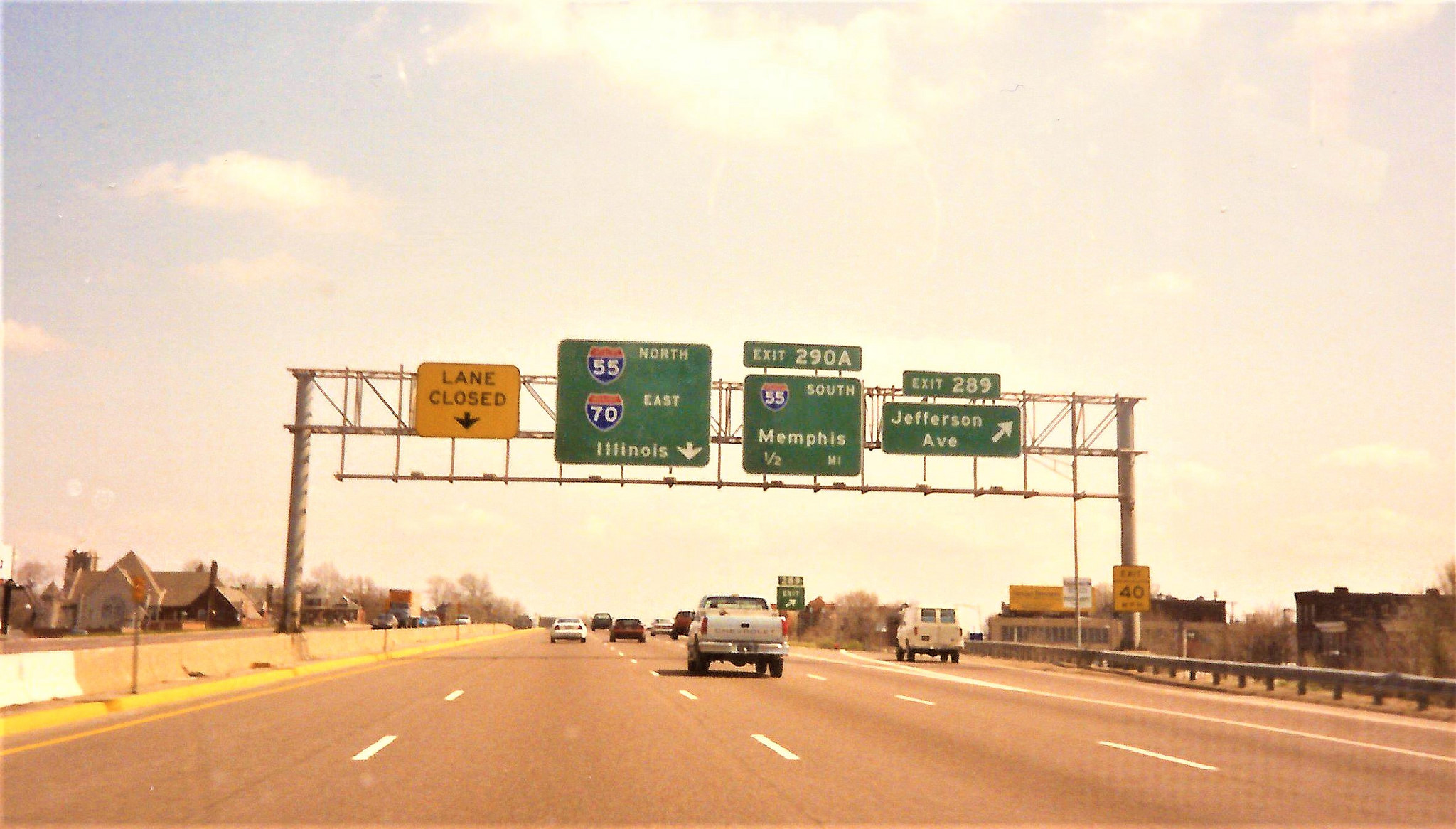 #11 Interstate 44 East at Exit 289, Jefferson Ave exit, 1991