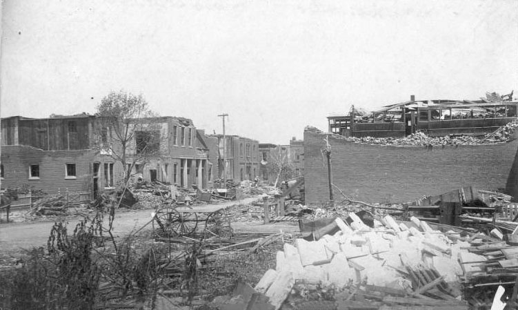 #19 The tornado devasted this area of Jefferson Avenue just west of Lafayette Park.