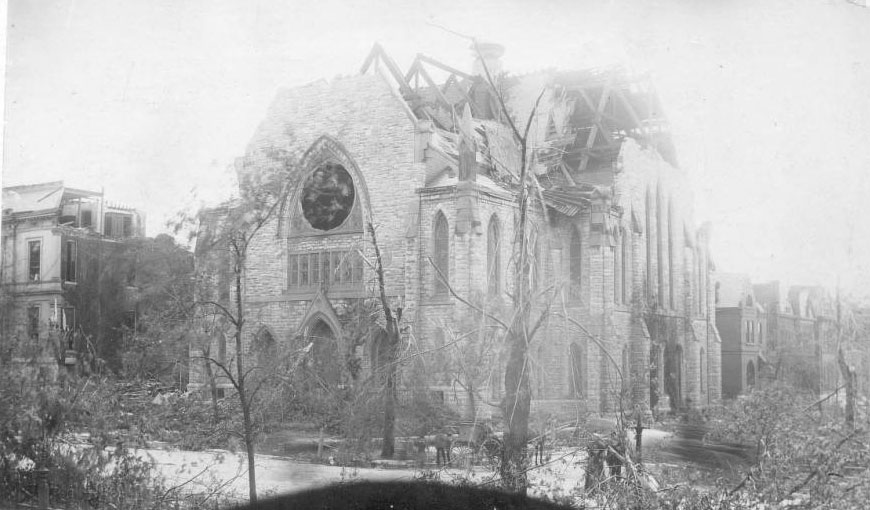 #32 This Gothic Revival style church, located at Missouri Avenue and Albion Place across the street from Lafayette Park, was built in 1878.