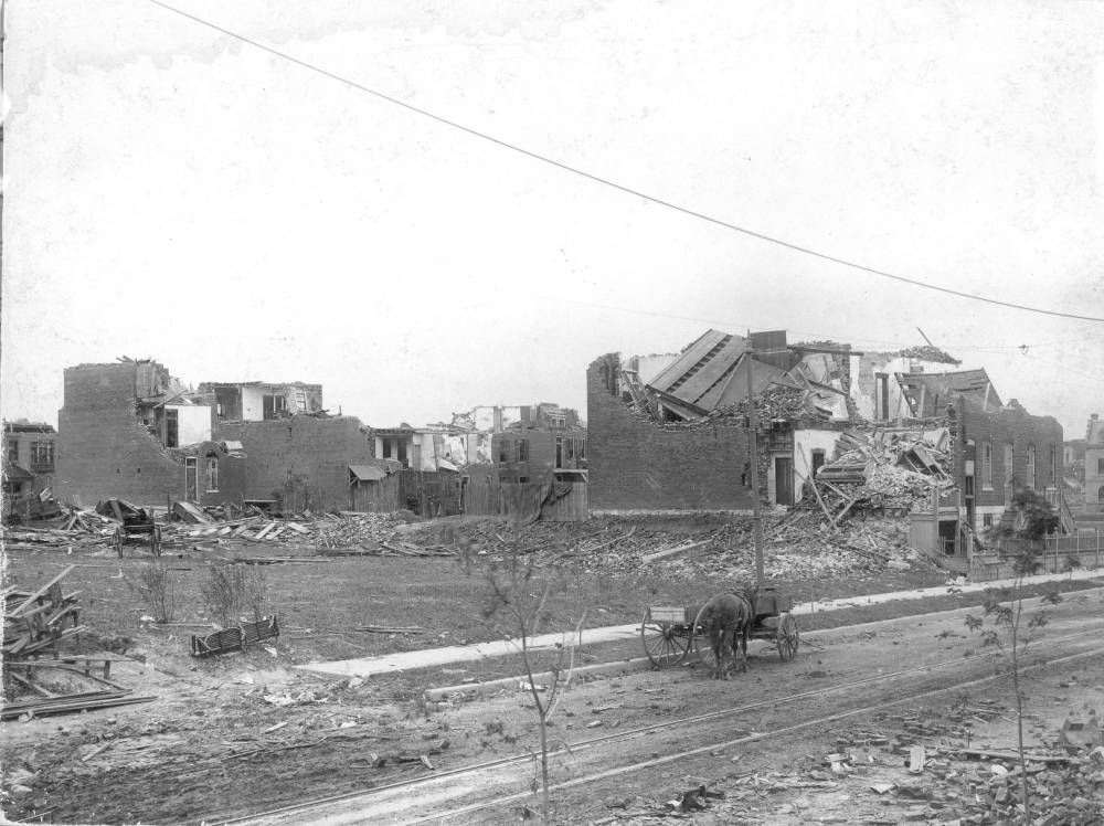 #39 This photograph is identified as being taken at Park Avenue and 18th Street. This area suffered a direct hit from the tornado and most structures were destroyed.