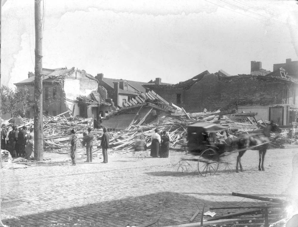 #51 Scene of destruction at Broadway and Soulard Street, 1896