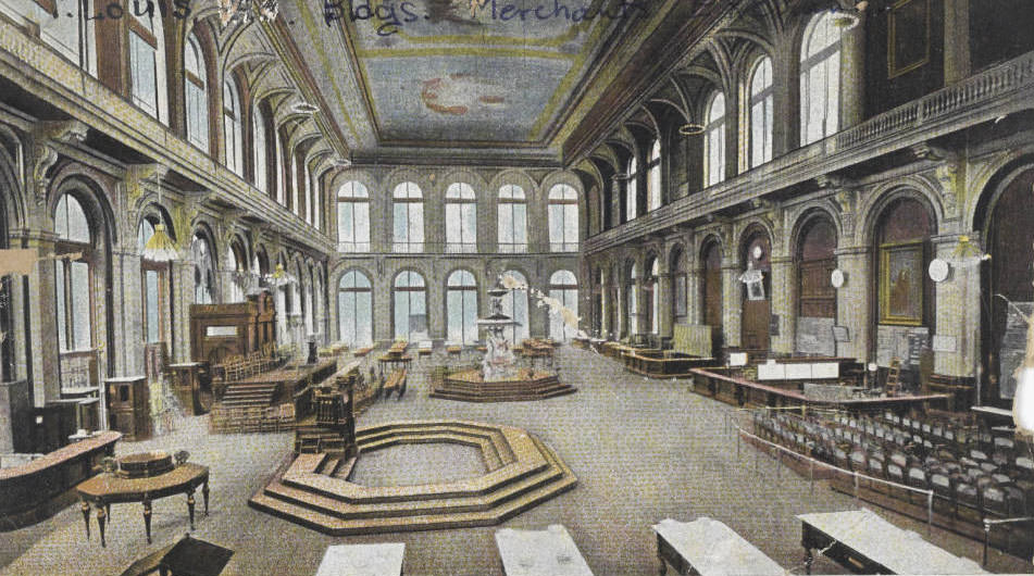 #139 Interior of the Merchants’ Exchange building, 3rd Street between Chestnut and Pine streets, St. Louis, 1910