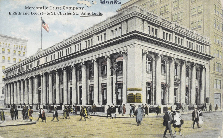 #140 Mercantile Trust Company building at 8th and Locust streets to St. Charles Street, St. Louis, 1910