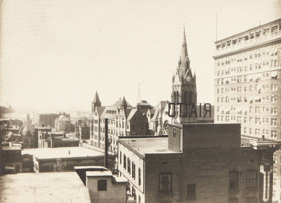 #34 View of the St. Francis Xavier College Church at the corner of Grand and Lindell. The Church is located on the St. Louis University campus, 1910