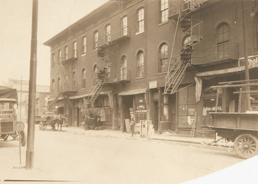 #53 A number of buildings and storefronts on the 700 block of Franklin Avenue, 1915