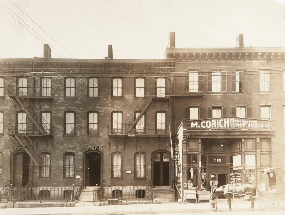 #63 A row house located on the 1100 block of Chouteau Avenue, 1915