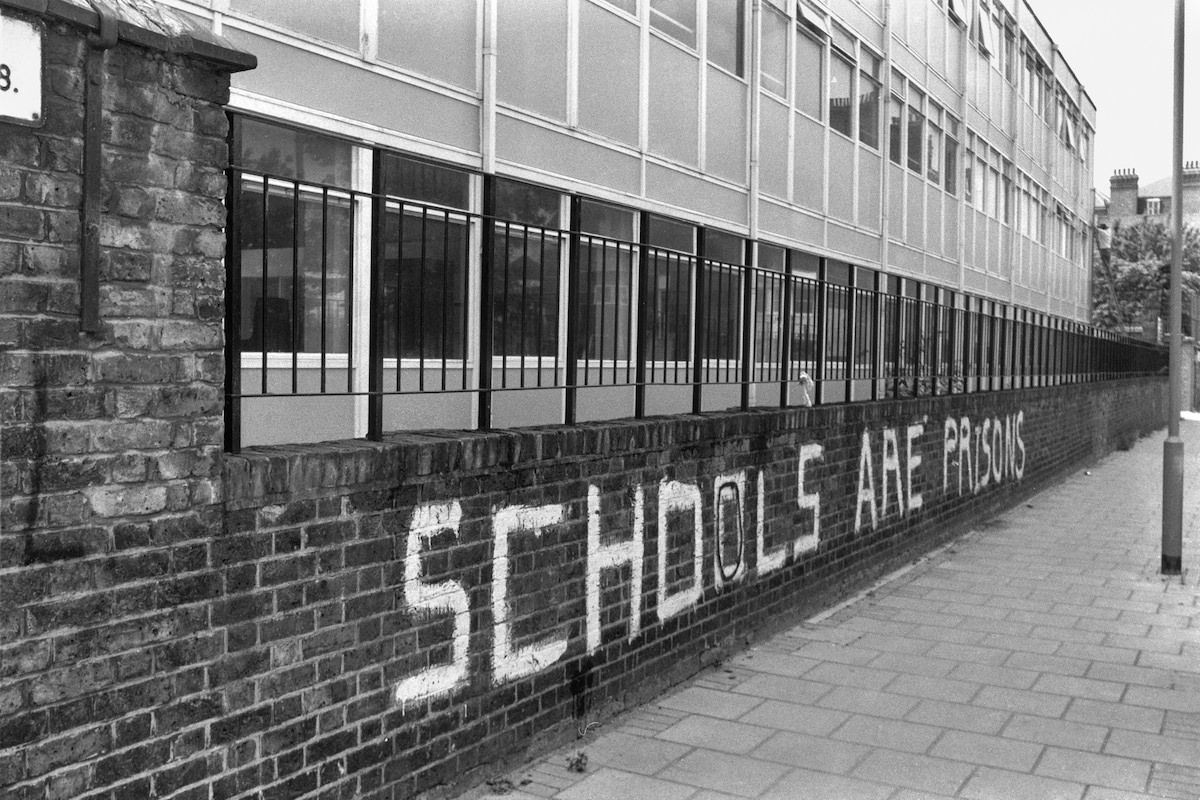 #8 ‘SCHOOLS ARE PRISONS’, Langley Lane, 1989