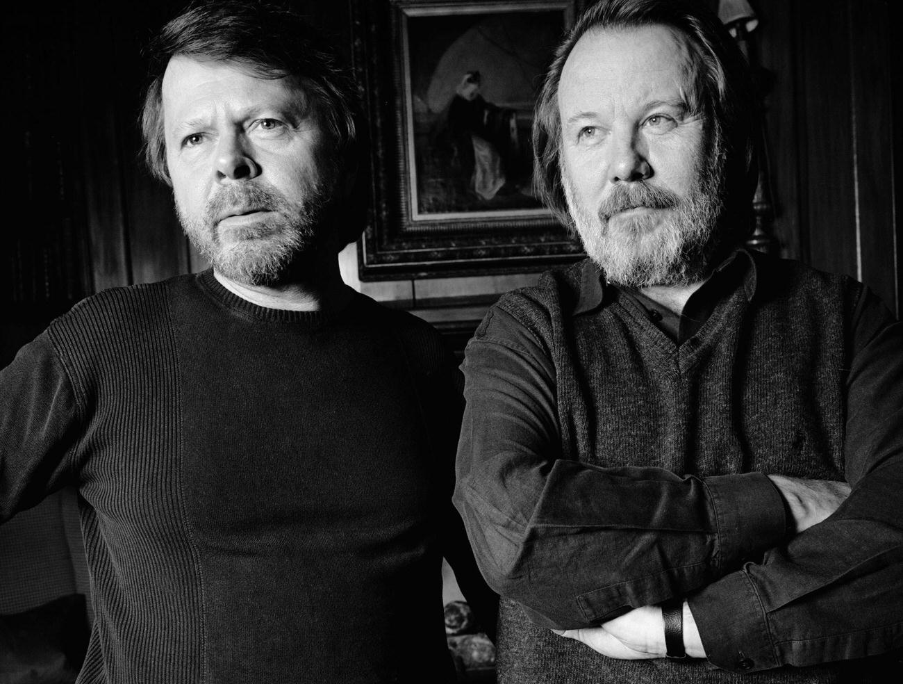 #4 Bjorn Ulvaeus (left) and Benny Andersson of Swedish pop group ABBA, 1999.