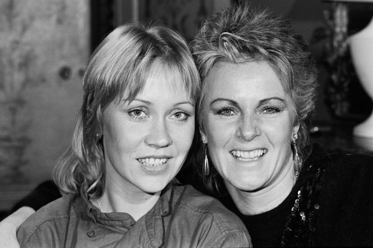 #5 Agnetha Fältskog and Anni-Frid Lyngstad of pop group Abba, 1983