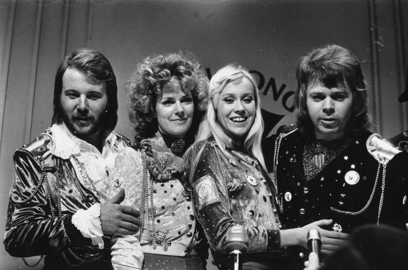 #45 Abba, winners of the 1974 Eurovision Song Contest.