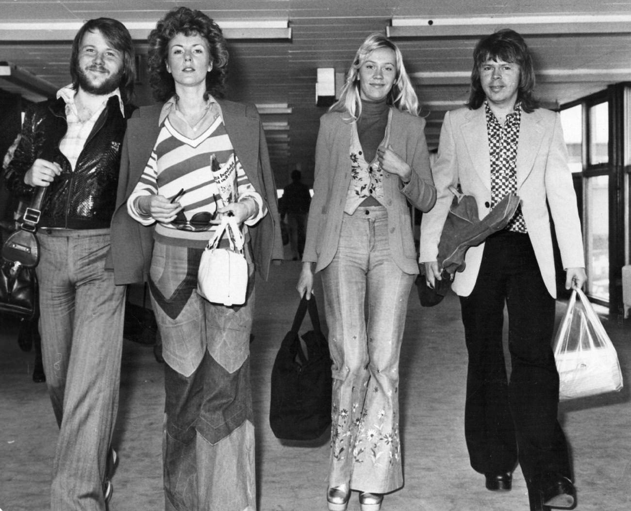#63 Abba arriving at London Airport, 1974
