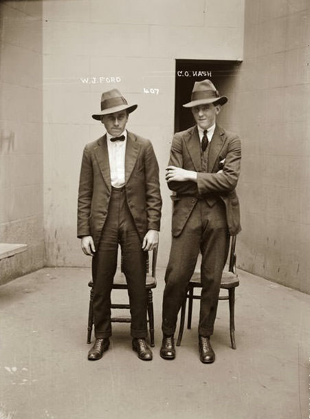 #37 Mug shot of John Walter Ford and Oswald Clive Nash, June 1921, possibly North Sydney Police Station, Sydney.