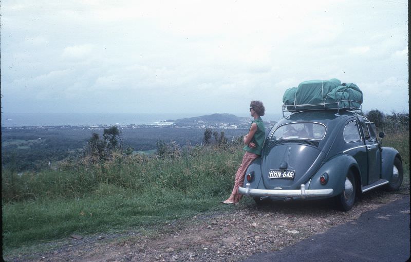 #1 Betty ‘looking towards Byron Bay’ with Gi-Gi on hill, 13th Jan 1963