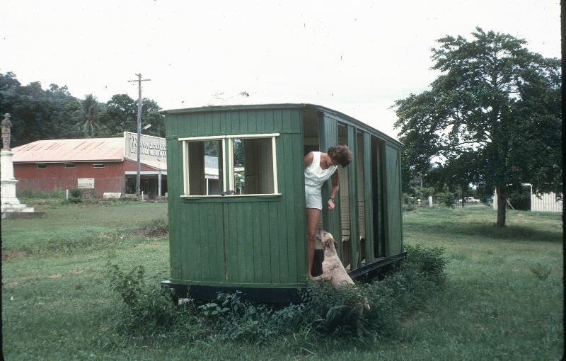 #15 Dorothy in ‘old tram from early days’, Port Douglas, Feb 1963