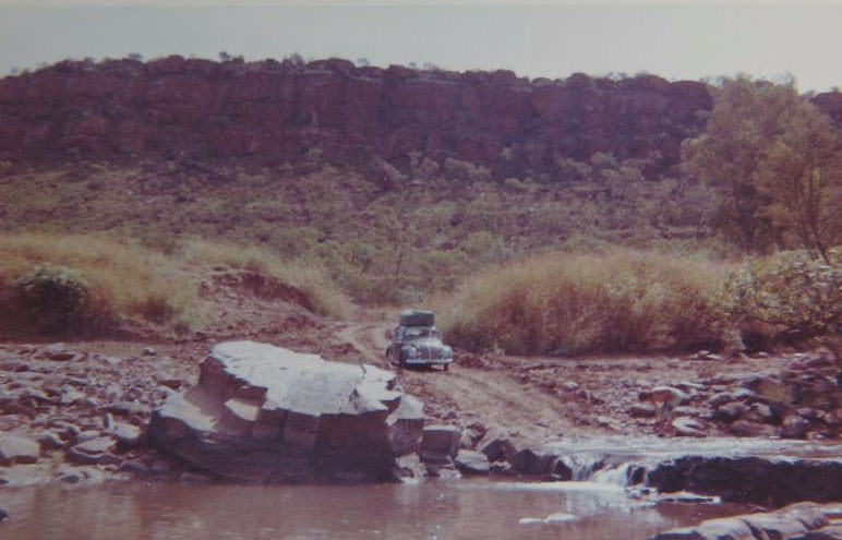 #45 Gi-Gi heading across an outback river crossing, 1963