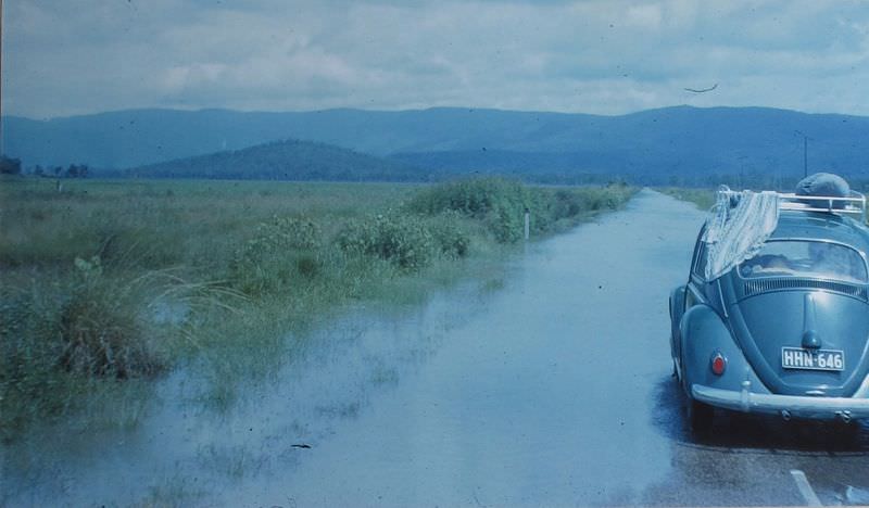 #7 VW in floods, Queensland, Jan 1963