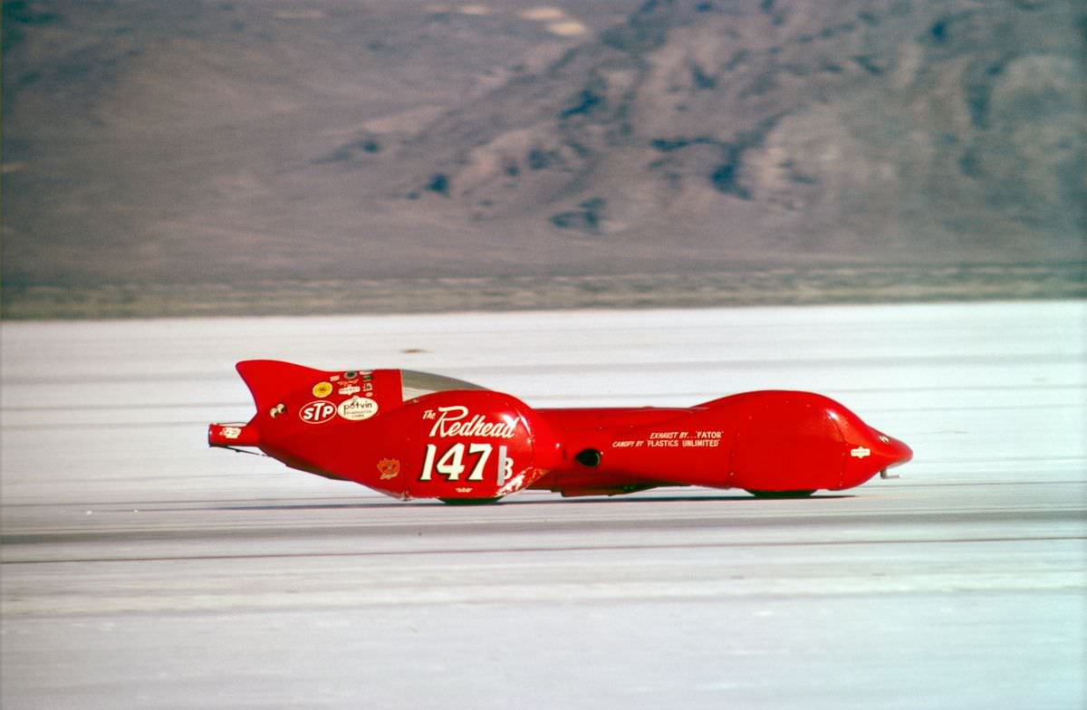 #3 The Hammon-McGrath-Appenfels “Redhead” streamliner #147B wins the class trophy with a speed of 331.46 miles per hour.
