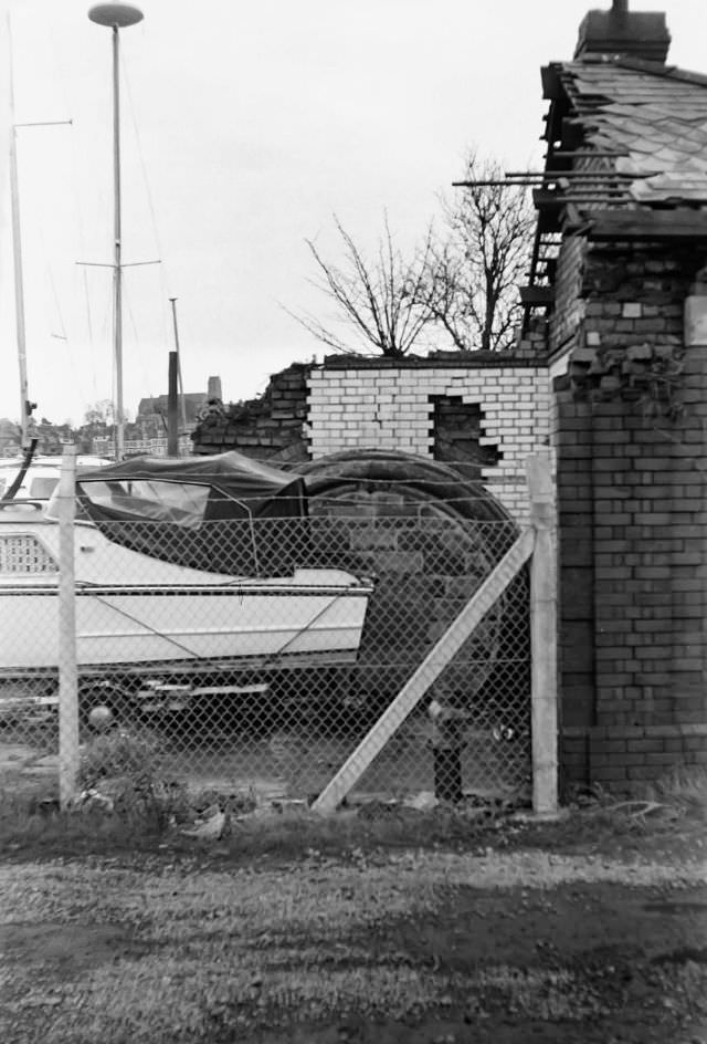 #10 The bricked up end of the tunnel under the River Ely, as seen from the Cardiff End, December 1974