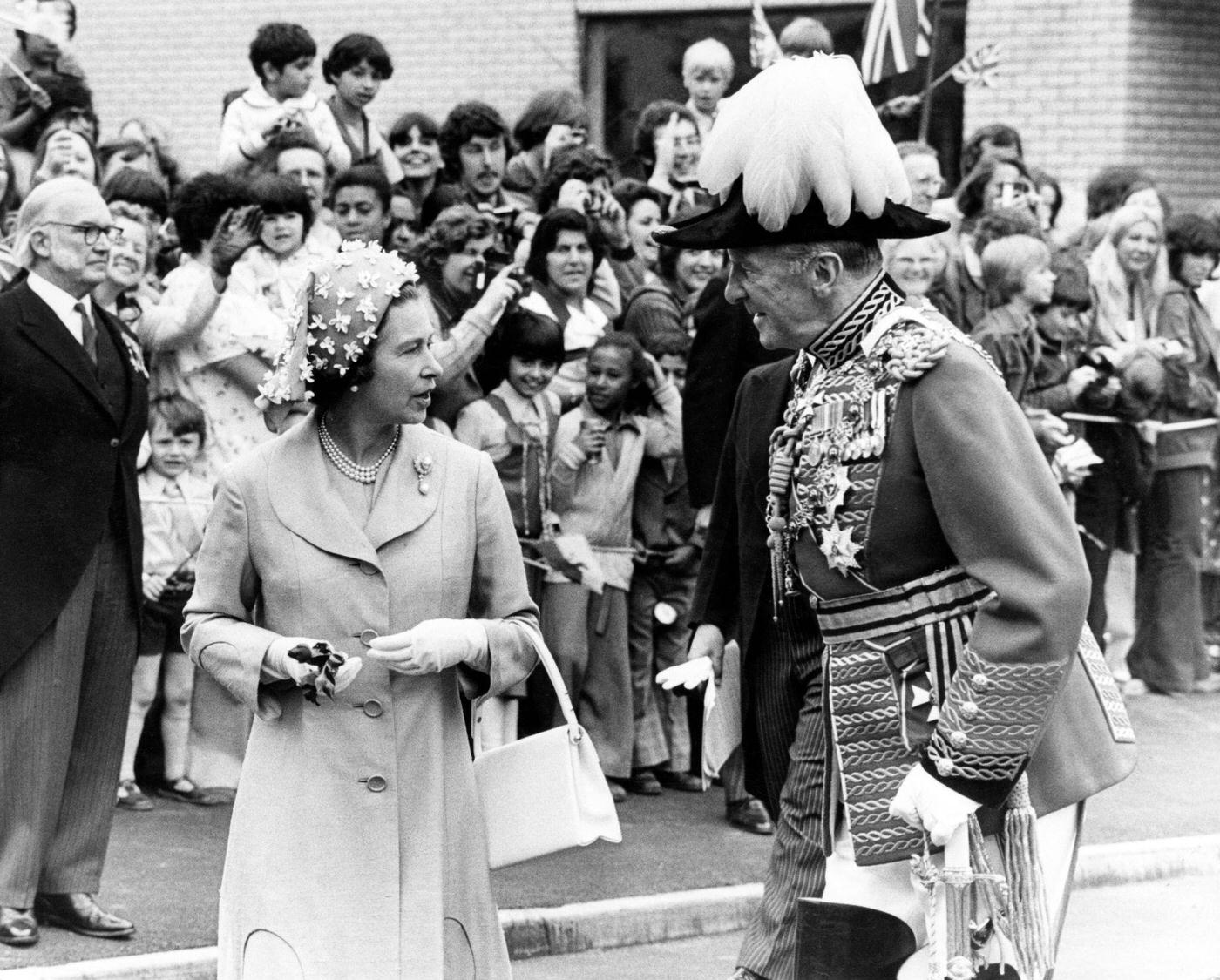 #17 Queen Elizabeth II visiting Wales during the silver jubilee tour. June 1977.