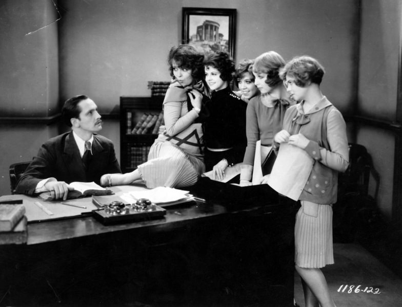 Clara Bow, Joyce Compton, Marceline Day, Adrienne Dore, Fredric March, and Shirley O’Hara in The Wild Party (1929)