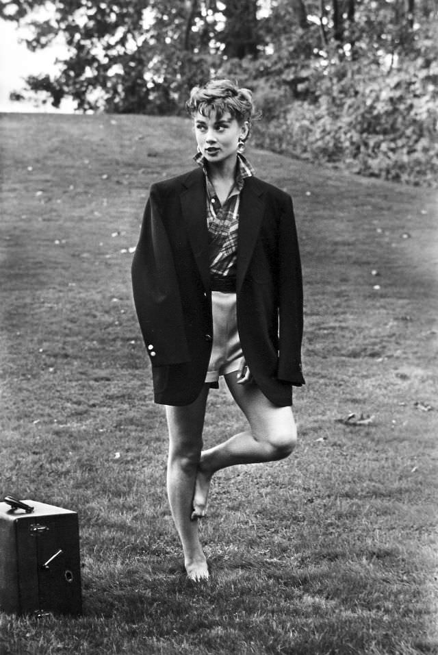 #11 Audrey Hepburn during the filming of ‘Sabrina’, 1954