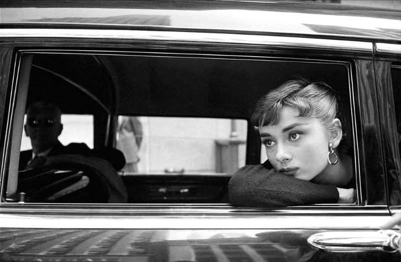 #15 Audrey Hepburn on the set of ‘Sabrina’, 1954