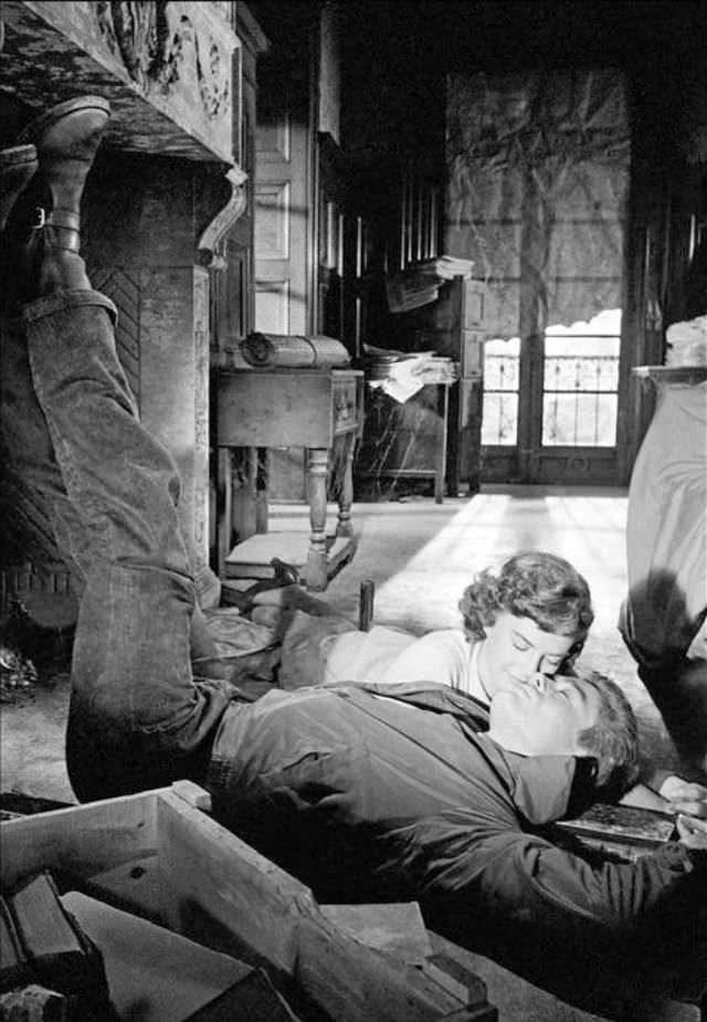 #23 Natalie Wood and James Dean in scene from ‘Rebel Without a Cause’, 1955