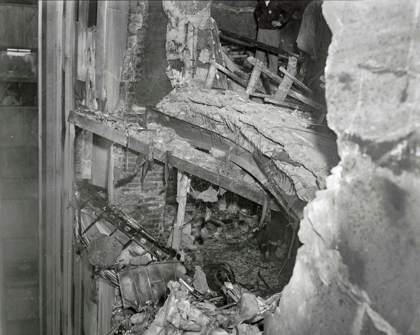 #32 The wreckage from a bomber plane which crashed into the Empire State Building in New York City