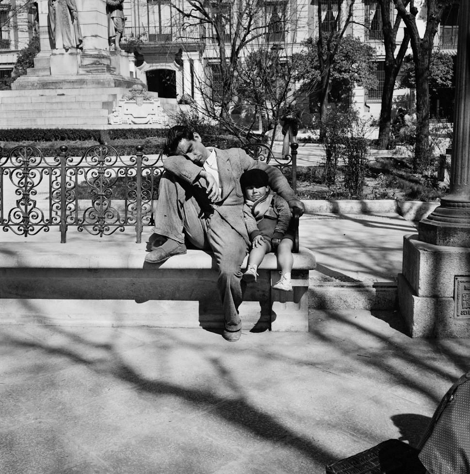 #194 Father and Son on a Bench, Spain, 1956