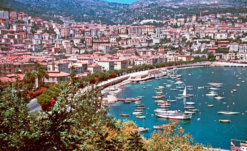 #143 Monaco harbor and boats, France, 1950