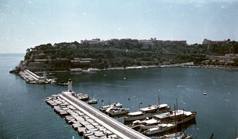 #144 Monaco harbor, France, 1950.