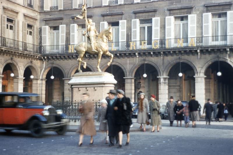 #157 Joan of Arc at the Place des Pyramides on the Rue de Rivoli in Paris, France, 1956