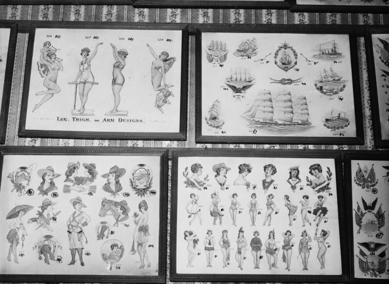#1 Tattoo designs, Fred Harris Tattoo Studio, Sydney, 17 December 1937