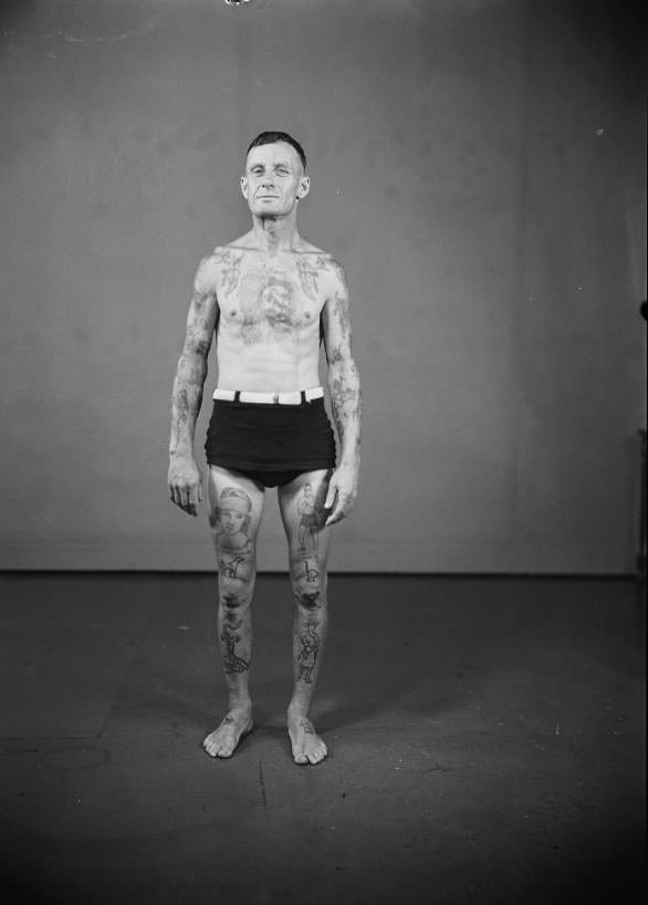 #9 Tattooed man, John Hennington of Woronora, Australia, 25 December 1937