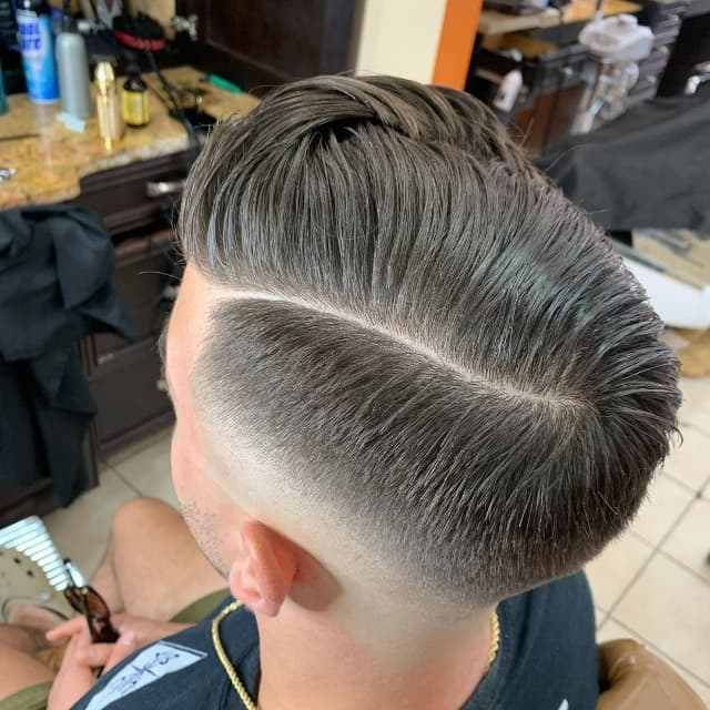 #9 Smooth Comb Over with Part & Bald Fade