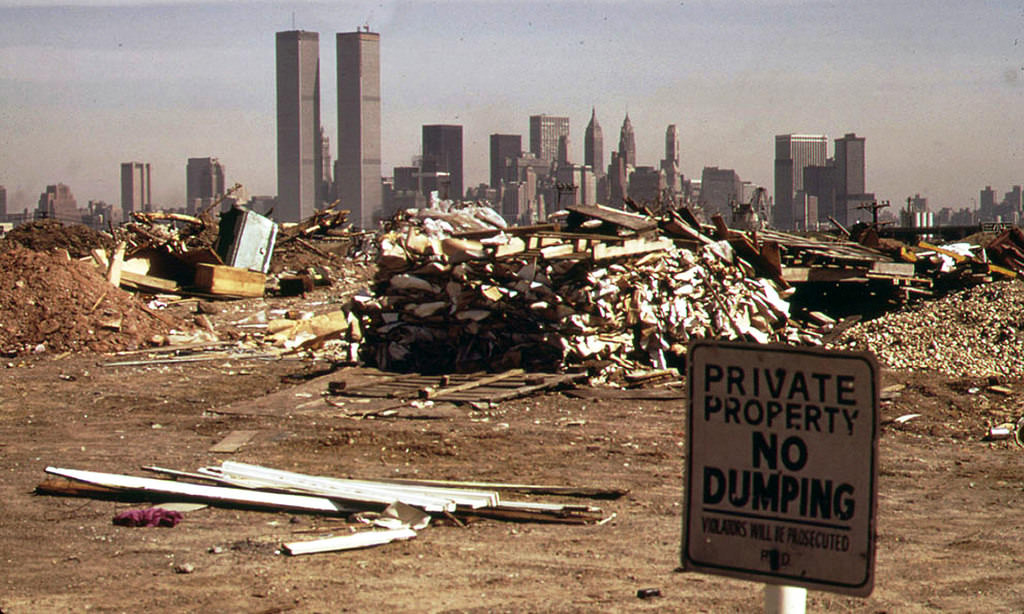 #41 A fenced off overgrown area that was too toxic to remediate, Jersey City, March 1974