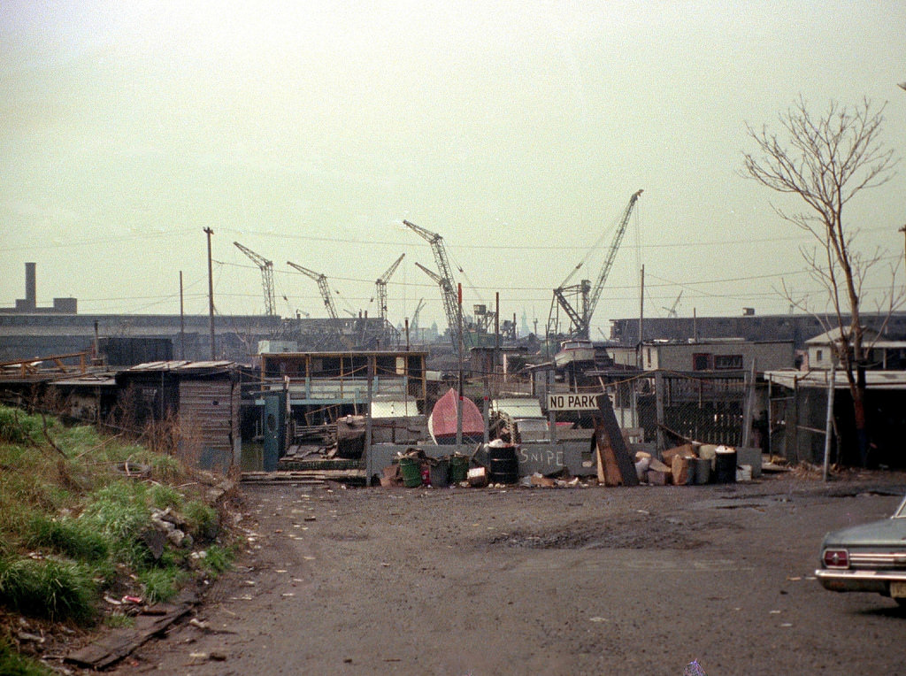 #48 Jersey City industrial ruins at the end of Greene Street, 1975