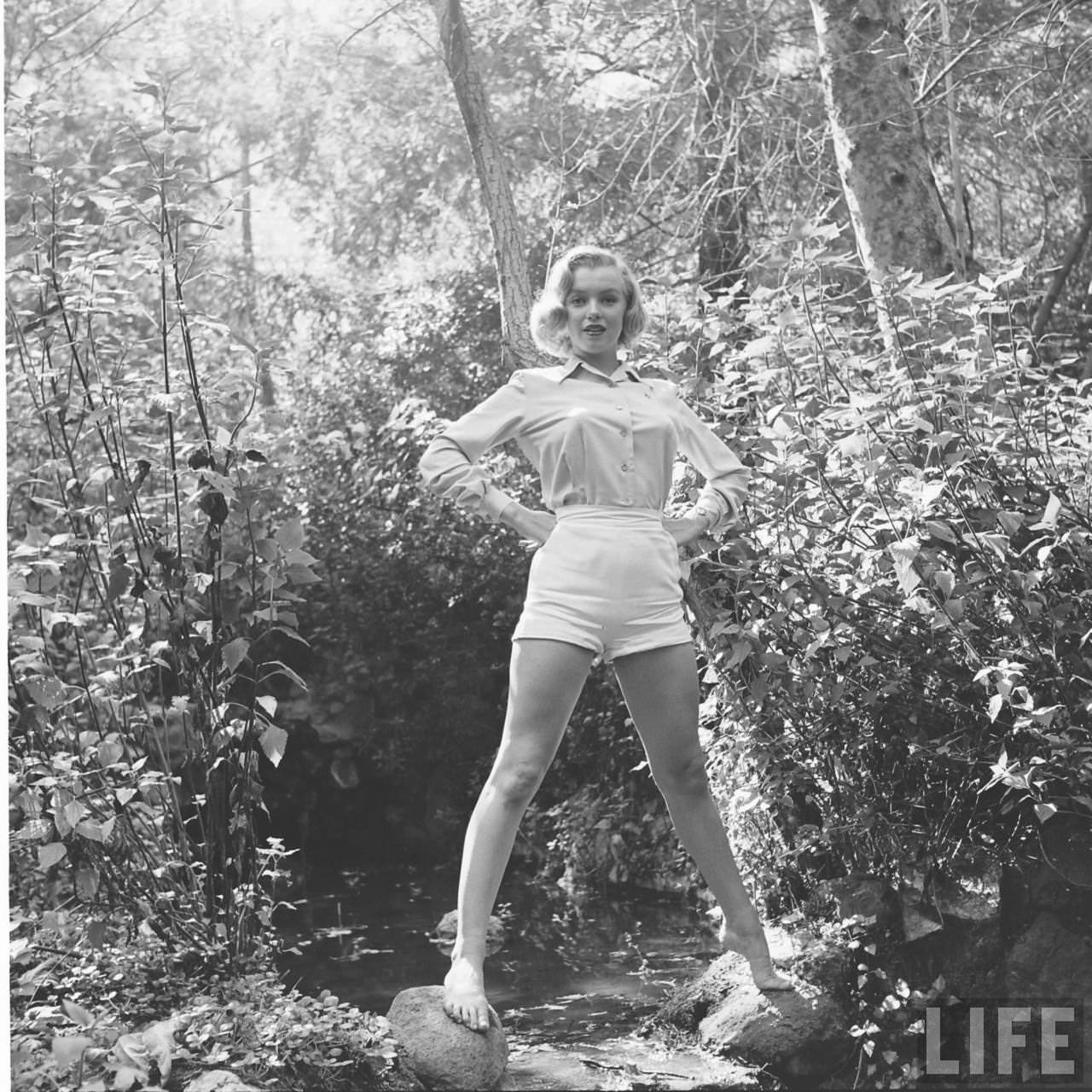 The Girl Next Door: Iconic Photographs of Marilyn Monroe Hiking in the Woods, 1950 Celebrities